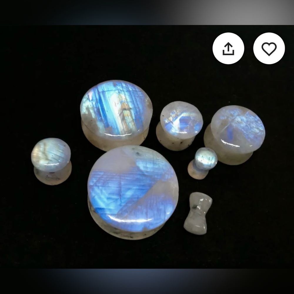 Rainbow moonstone plugs